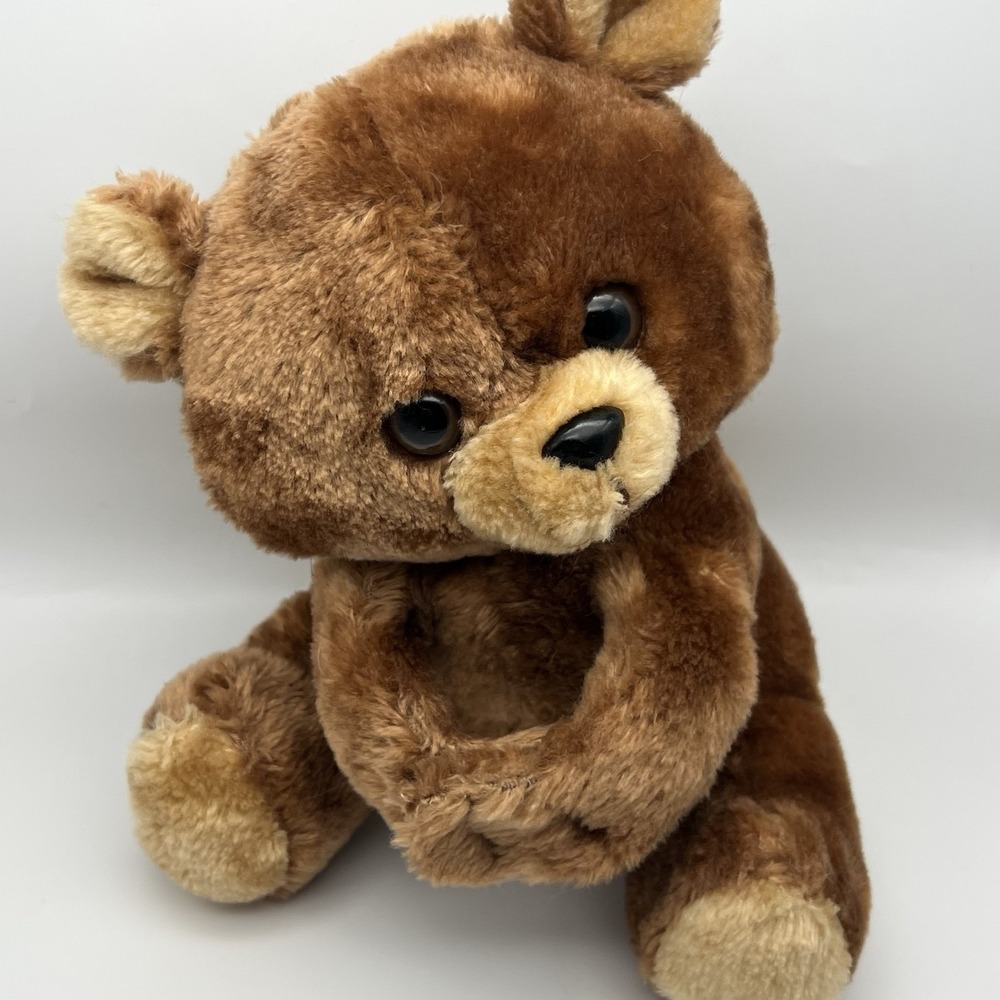Vintage Plush Bear Hugging Mamma & Baby Teddy Approx 9" Stuffed Animal Brown - Picture 8 of 16